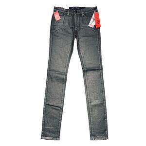 Spanx Slim X Skinny Wax Jeans 24 26x30 Coated Silver Pockets Stretch Womens NWT